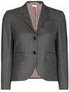 Thom Browne Single-breasted Wool Blazer In Grey