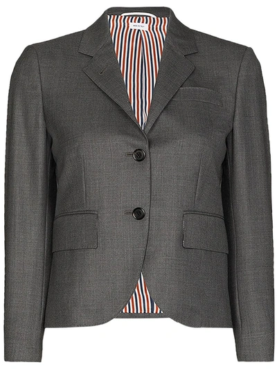 Thom Browne Single-breasted Wool Blazer In Grey