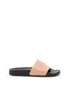 Balmain Leather And Rubber Calypso Slides In Powder|rosa