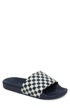 Vans 'slide-on' Slide Sandal In Dress Blues Checkerboard