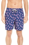 Tom & Teddy Men's Flamingo-print Swim Trunks In Rose/ Blue