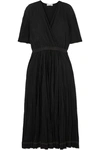 CASASOLA WRAP-EFFECT PLISSÉ-CHIFFON DRESS