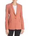 Theory Essential One-button Stretch-wool Jacket In Pink Russet