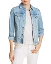 Ag Mya Button-front Light-wash Denim Jacket In Sunlight Blue