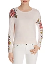 JOIE PAARI FLORAL-SLEEVE SWEATER,18-1-001281-SW00972