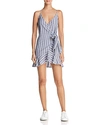 THE FIFTH LABEL VOYAGE STRIPED MINI WRAP DRESS,40180244-4