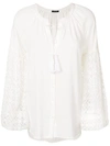 WANDERING WANDERING LACE SLEEVES BLOUSE - WHITE,WGS1826112738837