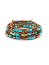 CHAN LUU Multi-Stone & Leather Wrap Bracelet,0400097506080