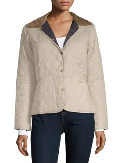 Barbour Summer Liddesdale Quilted Blazer In Pearl