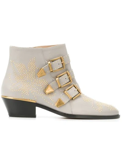 Chloé Susanna Ankle Boots In Grey