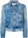 LEVI'S distressed patch jacket,275500012LB12719991