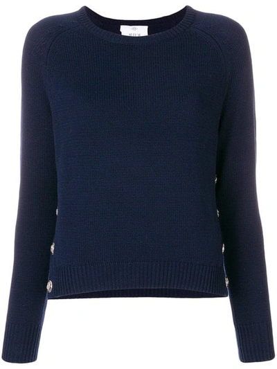 Allude Knit Button Detail Jumper In Blue
