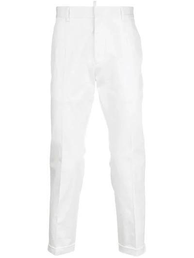 Dsquared2 九分斜纹棉裤 In White