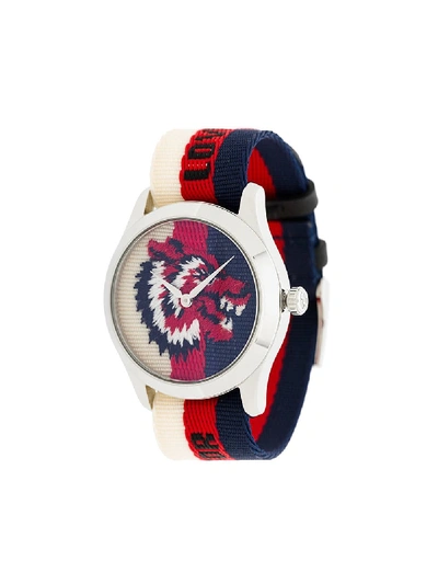 Gucci G-timeless，38毫米 In Blue/red