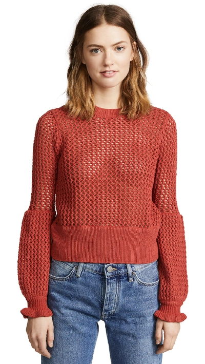 Rebecca Minkoff Bianca Sweater In Terracotta