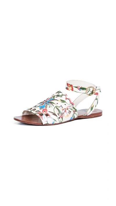 Tory Burch May Printed Floral Ankle Strap Sandal In Painted Iris