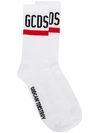 GCDS logo印花条纹短袜,SS18M01009212747391