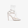 OFF-WHITE OFF-WHITE C/O JIMMY CHOO CLAIRE 100 SATIN PUMPS,OWIA097S18995016010012575556