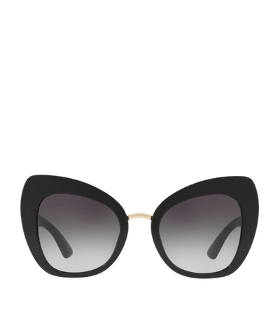 Dolce & Gabbana Peaked Cat-eye Acetate Sunglasses In Grey-black