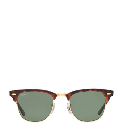 Ray Ban Clubmaster Tortoiseshell Acetate And Gold-tone Sunglasses In Red Havana