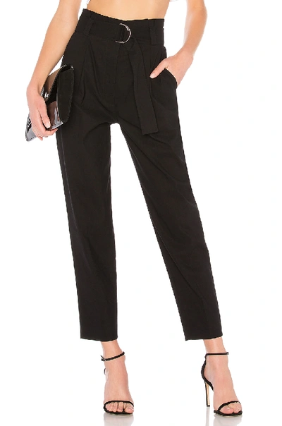 A.l.c Diego High-waist Belted Cotton-stretch Trousers In Black
