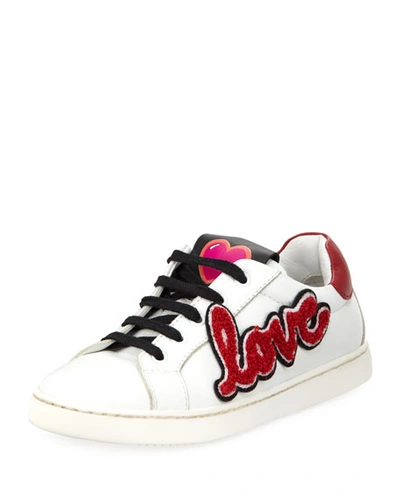 Dolce & Gabbana Heart Love Sneakers, Toddler In White