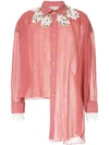 LALO LALO FLARED PLEATED BLOUSE - PINK & PURPLE,F4TO512698532
