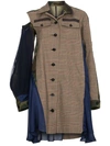 SACAI CONTRAST SLEEVE SHIRT DRESS,180379012552037