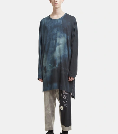 Yohji Yamamoto Don't Leave Me Alone Oversized T-shirt In Grey