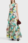 MARY KATRANTZOU SWAN PRINT SILK GOWN,613285