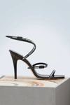 Jimmy Choo C/o Off-white Jane 100 Rubber And Leather Heeled Sandals In Black