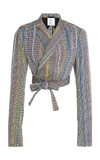 ROSIE ASSOULIN Cropped Wrap Blazer,183J05WP054912-RAINBOW