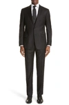 Emporio Armani Black Solid Super 130s G Line Suit In Black