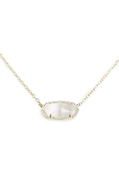 Kendra Scott 14k Gold Plated Elisa Pendant Necklace In Ivory Mother Of Pearl