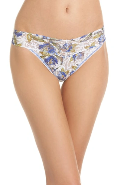 Hanky Panky Original-rise Printed Lace Thong In Bon Fleur Floral