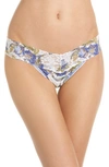 Hanky Panky Original-rise Printed Lace Thong In Bon Fleur Floral