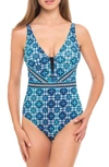 PROFILE BY GOTTEX PRINT ONE-PIECE SWIMSUIT,E8532033