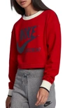 Nike Sportswear Reversible Fleece Cropped Sweatshirt In Red