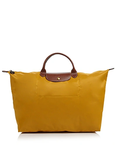 Longchamp Le Pliage Nylon Travel Bag In Sunshine Yellow/gold