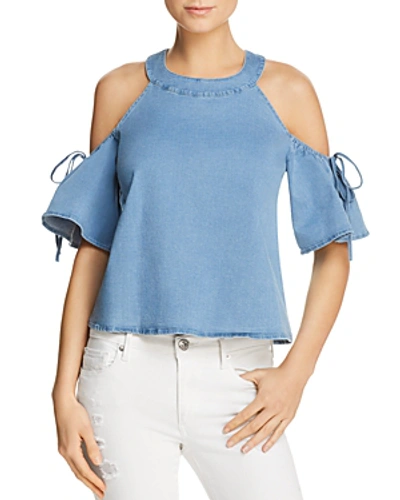 Ppla Wilson Cold-shoulder Top In Chambray