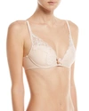 Chantelle Orangerie Lace Plunge T-shirt Bra In Skin Rose