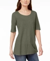 EILEEN FISHER ORGANIC COTTON BLEND ELBOW-SLEEVE TUNIC, CREATED FOR MACY'S