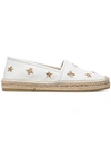 GUCCI GUCCI WHITE PILAR BEE EMBROIDERY LEATHER ESPADRILLES,505929A9L0012478309