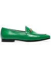 GUCCI Green Jordaan leather loafers,404069C9D0012478302