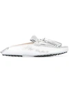 Tod's Gommino Metallic Leather Slippers