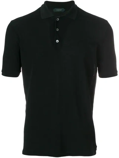 Zanone Cotton Polo Shirt - Atterley In Dark Blue