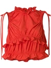 KENZO KENZO RUFFLE CROP TOP - RED,F852TO0885AE12750703