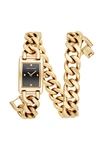 REBECCA MINKOFF Moment Gold Tone Chain Bracelet Watch, 19x30MM