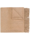 N•peal Fringed Shawl Scarf In Brown