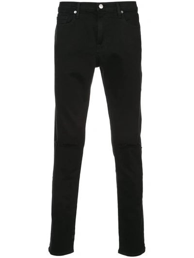 Frame L'homme' Core Unwashed Skinny Jeans In Black